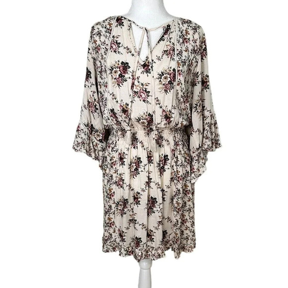 LOVESTITCH Mixed Print Ruffle Sleeve Floral Dress - Medium - Picture 1 of 9